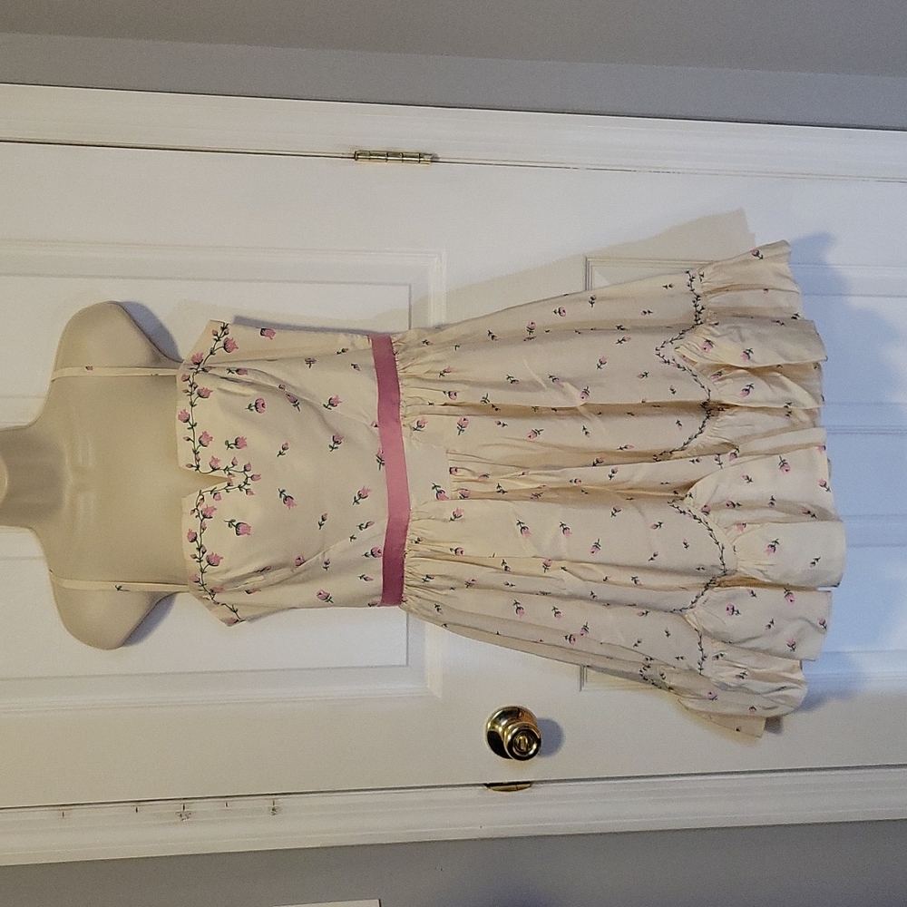 Betsey Johnson rare silk floral corset crinoline dress